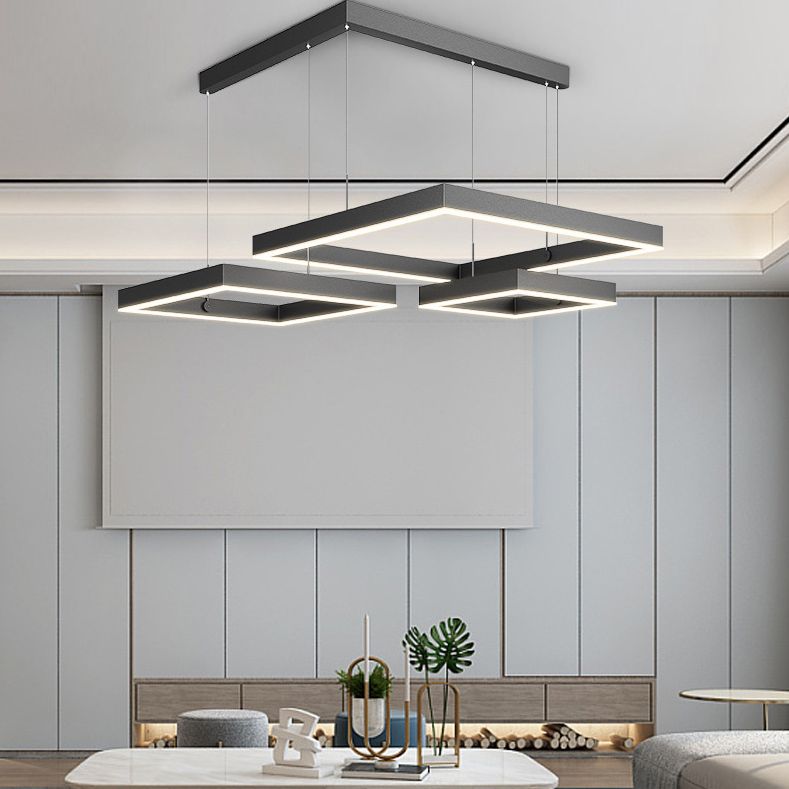 Square Pendant Light Fixture Modern Minimalist Style Acrylic Pendant Light