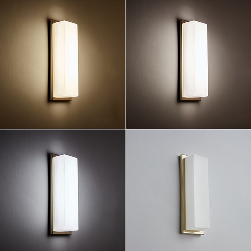 1-Light Retangular Wall Sconce Modern Simple Style LED Wall Lighting in Gold