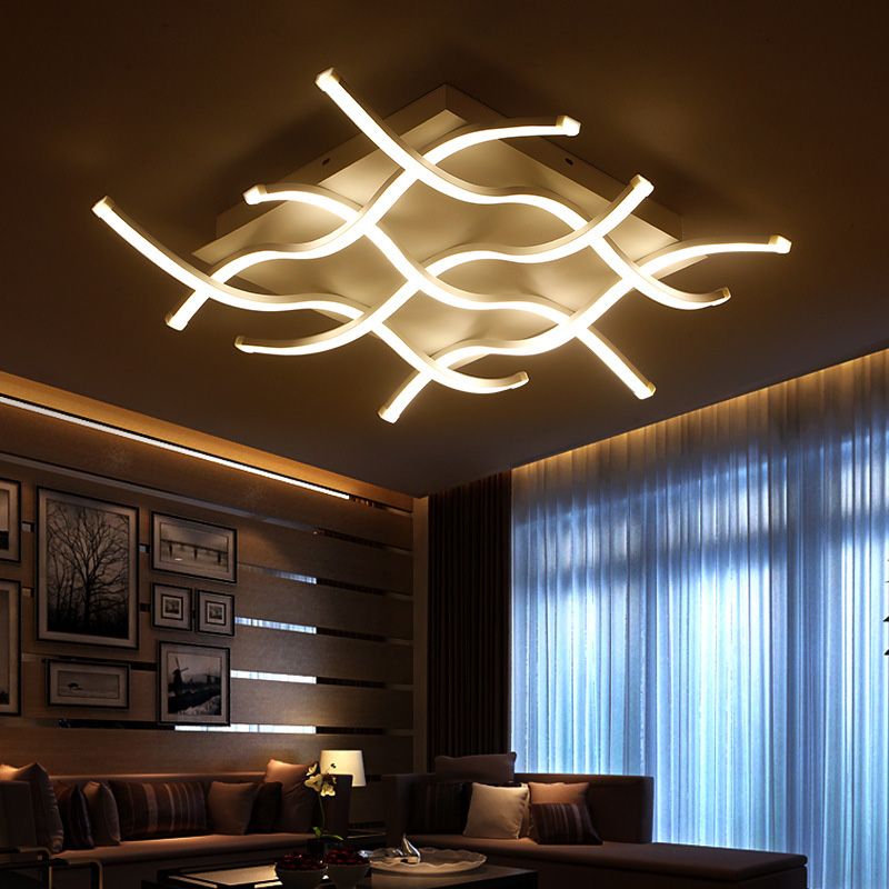 Tubos de metal minimalistas Luz de techo de montaje de lavado para sala de estar