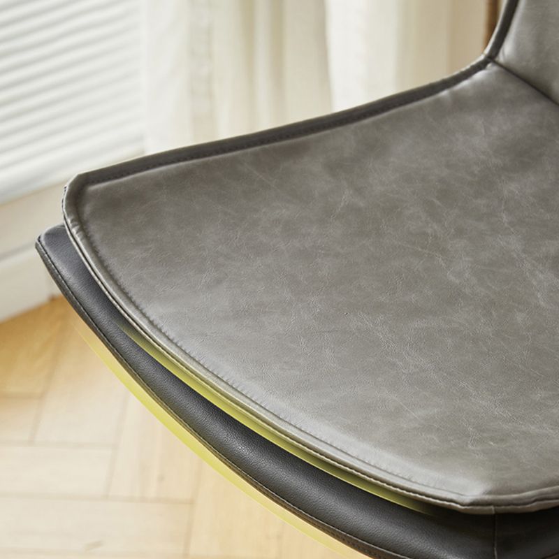 Scandinavian Adjustable Height Swivel Bar Stool Leather Upholstered Bar Stool