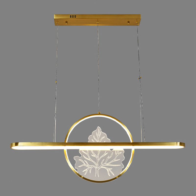 Modern Style Circle Shape Island Pendants 2 Lights Metal Pendant Lights for Dining Room