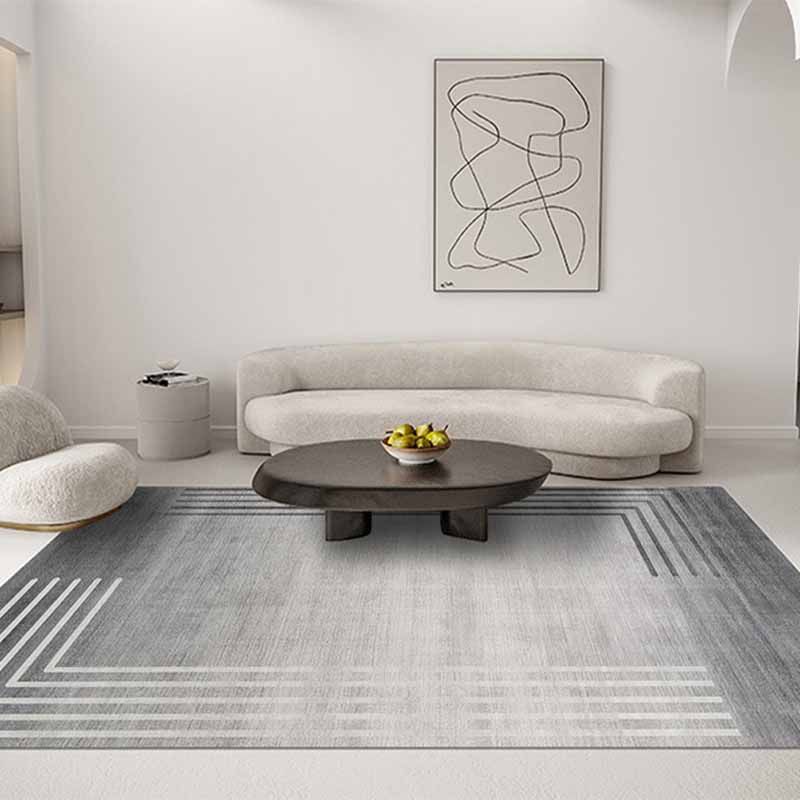 Grey Modern Rug Tie-Dye Pattern Polyester Area Carpet Stain Resistant Rug for Home Decor