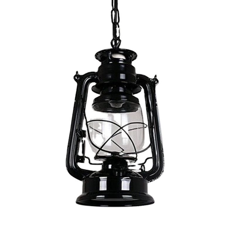 Industrial Hanging Light Fixture Metal 1 Light Indoor Pendants Light with Clear Glass Shade