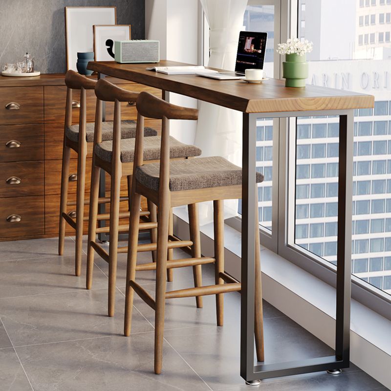 Rectangle Cocktail Bar Table Solid Wood Modern Bar Dining Table