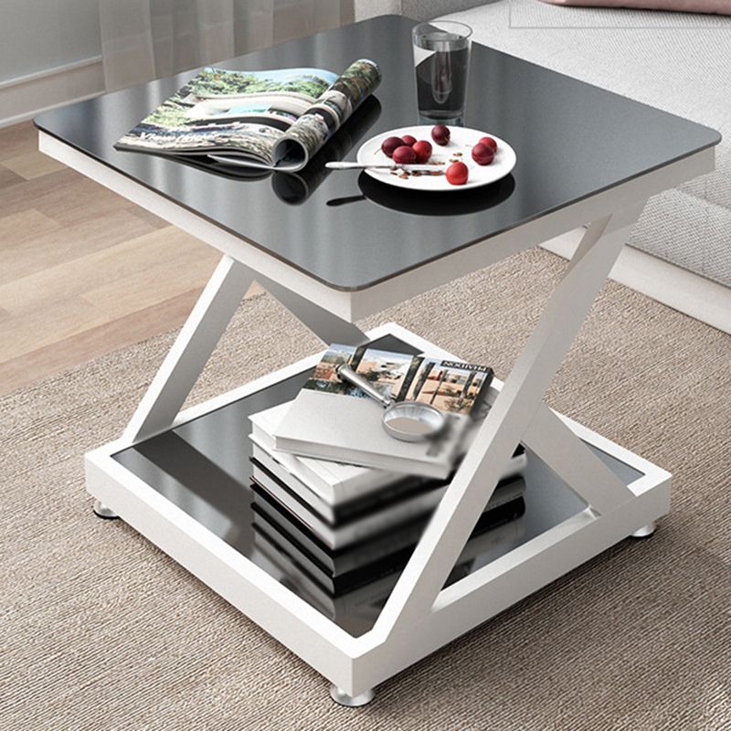 Contemporary  Abstract End Table  Side Table with Storage for Bedroom