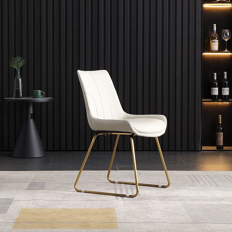 Nordic Style Metal Side Chair Gold Base Side Dining Chair for Bedroom