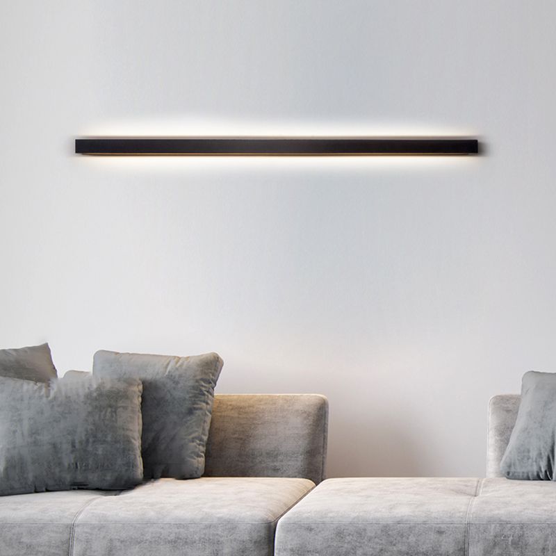 Square Shape Metal Wall Sconce Modern Style Single Light Wall Lighting Fixtures in Black