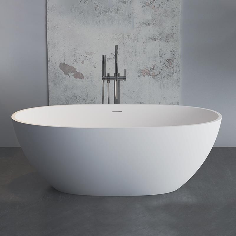 Soaking Freestanding Bath Tub Antique Finish Oval Modern Bathtub (Faucet not Included)