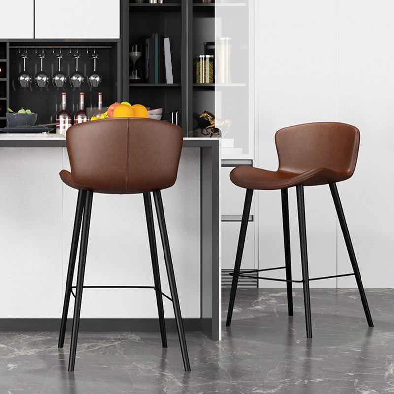 Modern Style Bar Stool Leather Backrest Counter Stool for Living Room