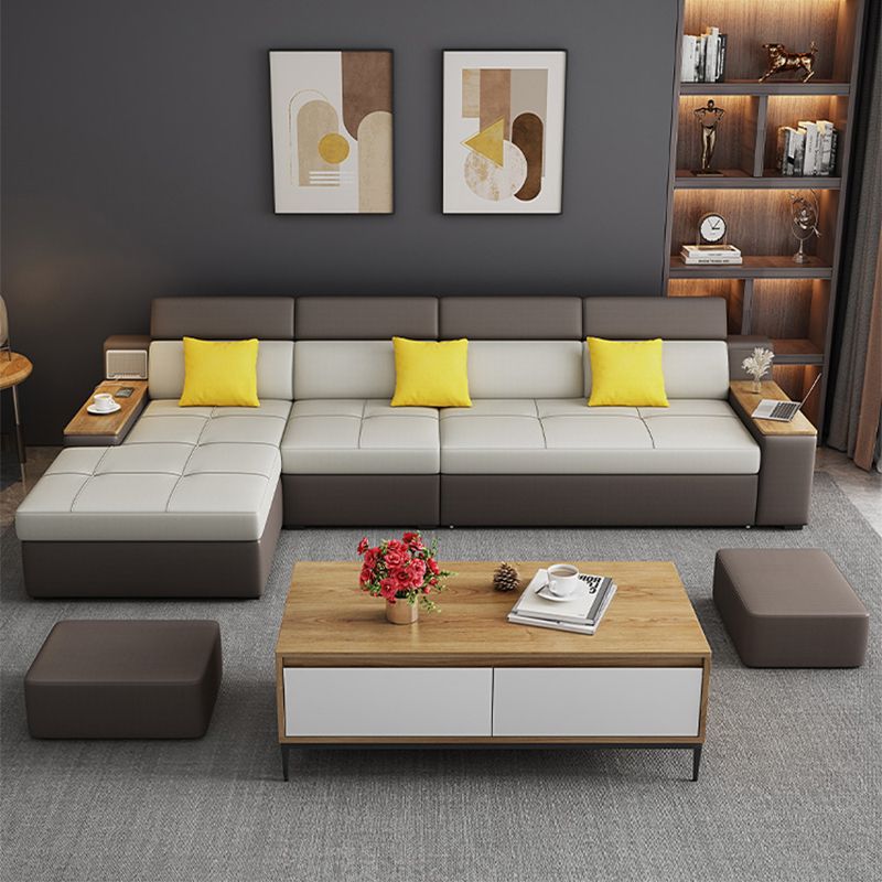 Contemporary Faux Leather Futon Sofa Square Armed Futon Sleeper Sofa