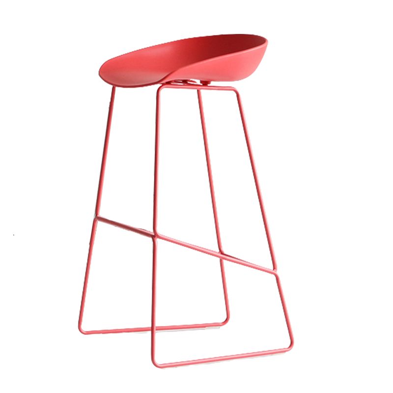 Plastic Bucket Seat Bar Stools Scandinavian Bristol Stool with Iron Base