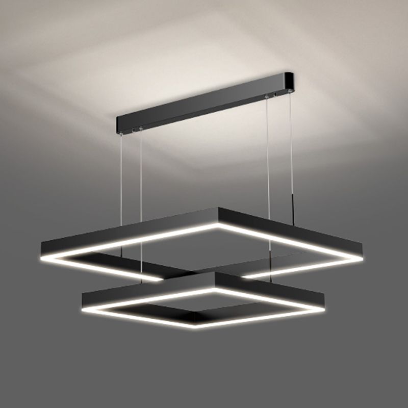 Múltiples cuadrados accesorios de iluminación colgante de araña moderna para comedor