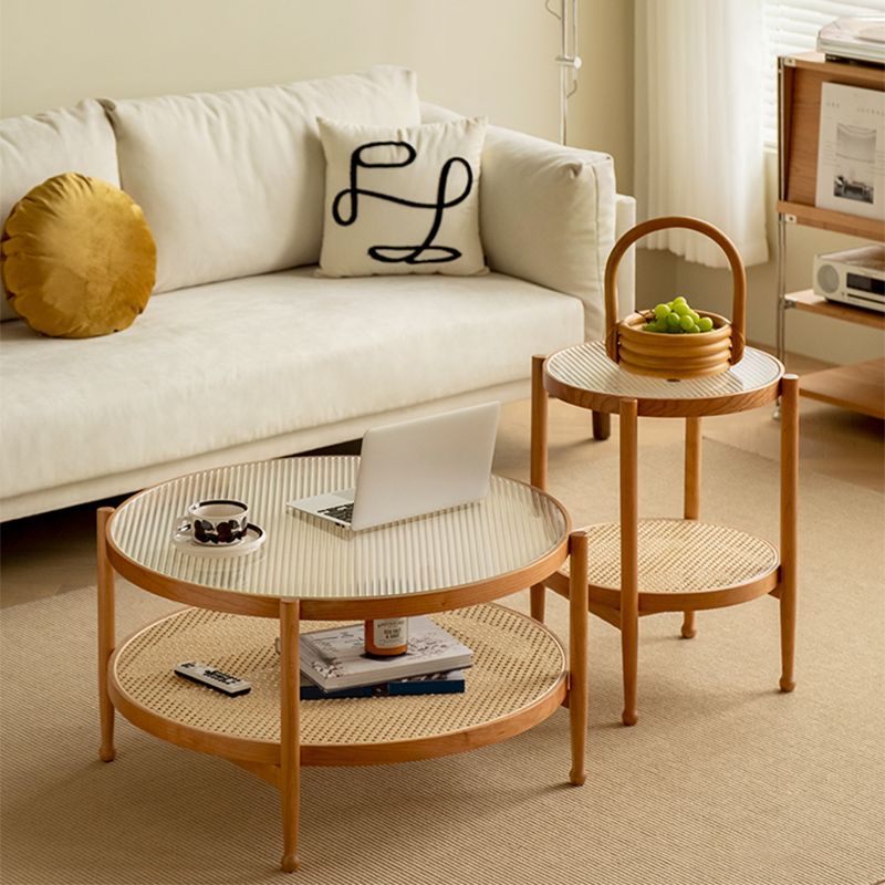 Contemporary 3/4 Legs Wooden with Storage Shelf Coffee Table