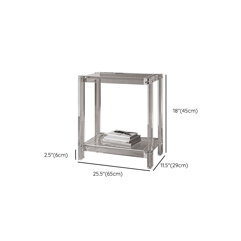 Contemporary Open Back Standard Bookshelf Acrylic Bookcase with Shelves