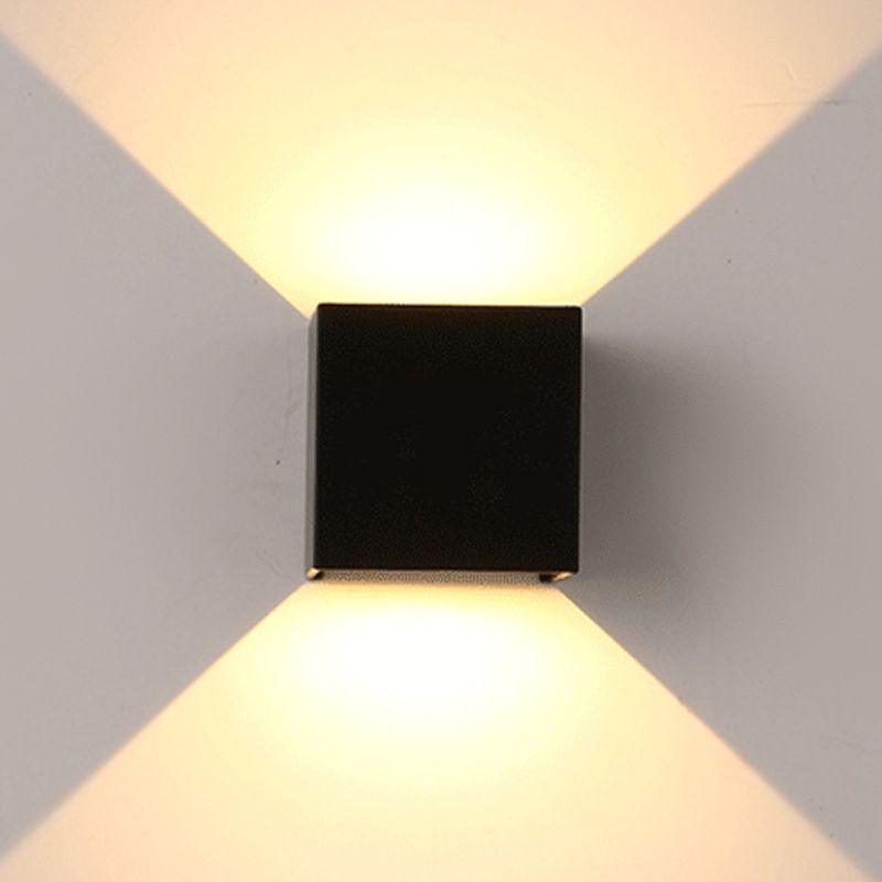 Modern Style Square Wall Light Sconces Metal 2 Lights Wall Washer Sconce