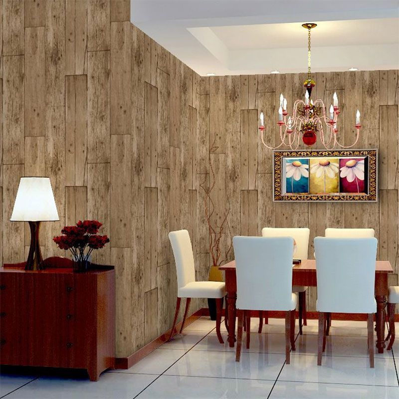 Classic Chinese Wall Decor Distressed Wooden Texture Non-Pasted Wallpaper, 31'L x 20.5"W