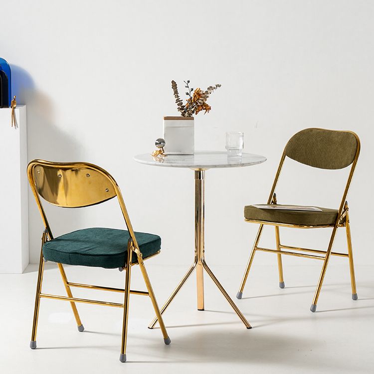 Chaises d'appoint de salle à manger pliantes de style industriel Chaises de salle à manger rembourrées sans accoudoirs (Ensemble de 2)