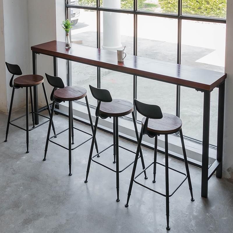 Industrial Trestle Pub Dining Set 1/2/5 Pieces Solid Wood Rectangle Bar Pub Table Set