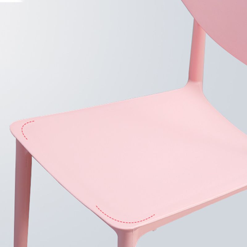 Silla de comedor moderna con respaldo abierto, sillas laterales sin brazos con patas de plástico