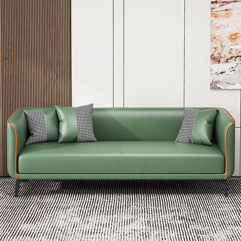Tuxedo Arm Standard Sofa 25.98" H Modern Style Single Cushion Faux Leather Sofa