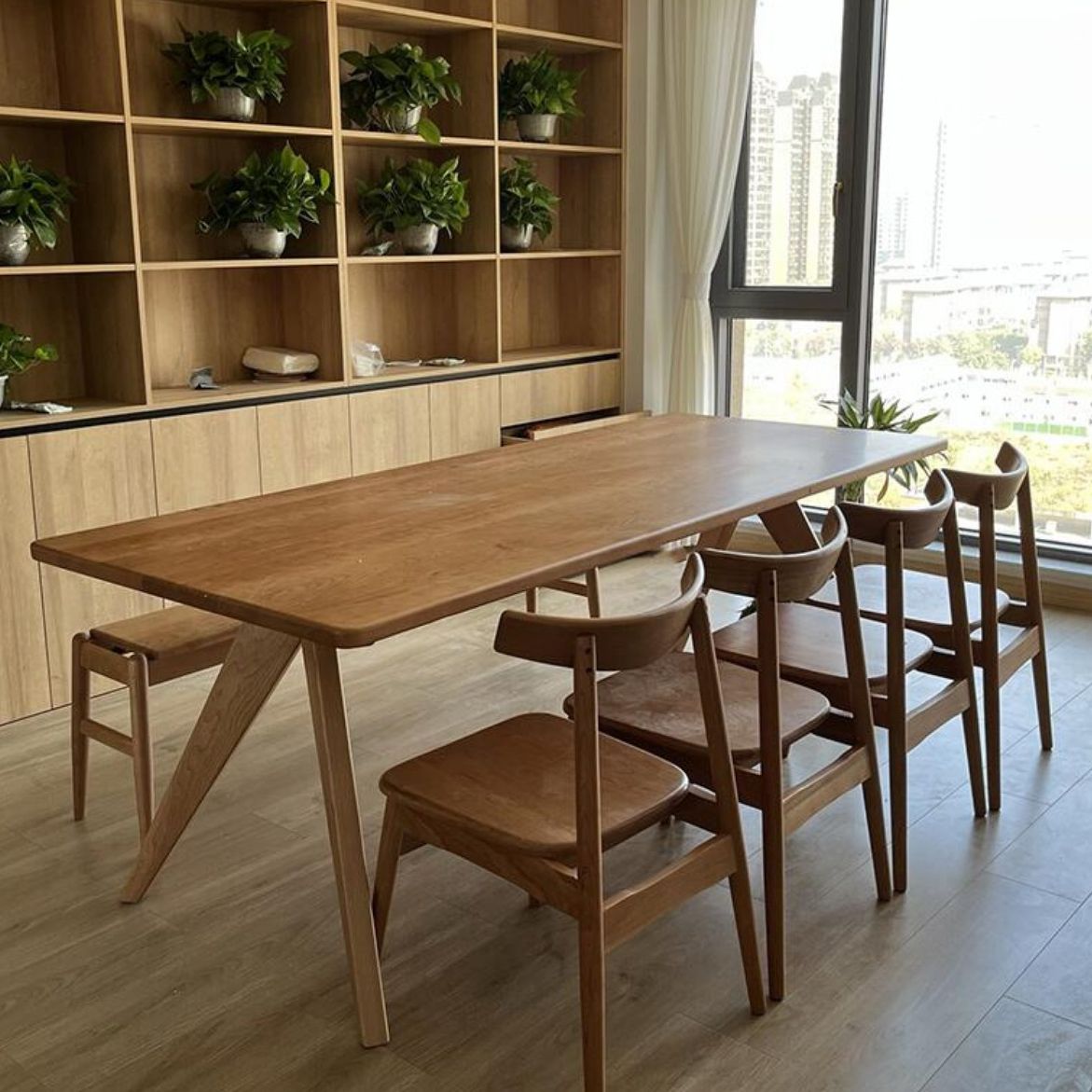 Modern Style Dining Table Solid Wood Rectangle Table for Home