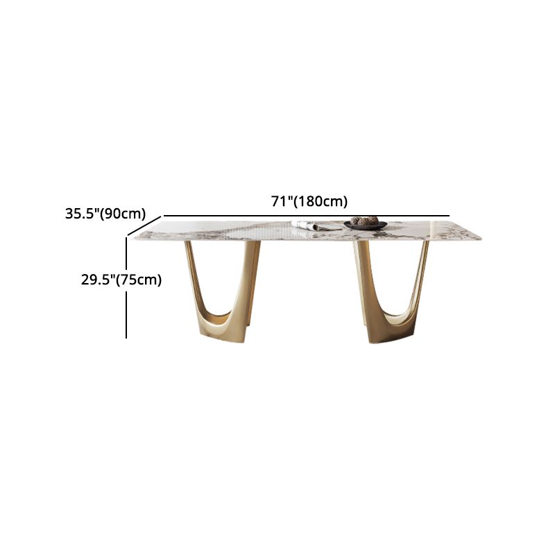 Luxury Sintered Stone Dining Set Rectangle 1/4/5/7 Pieces Dining Room Table Set