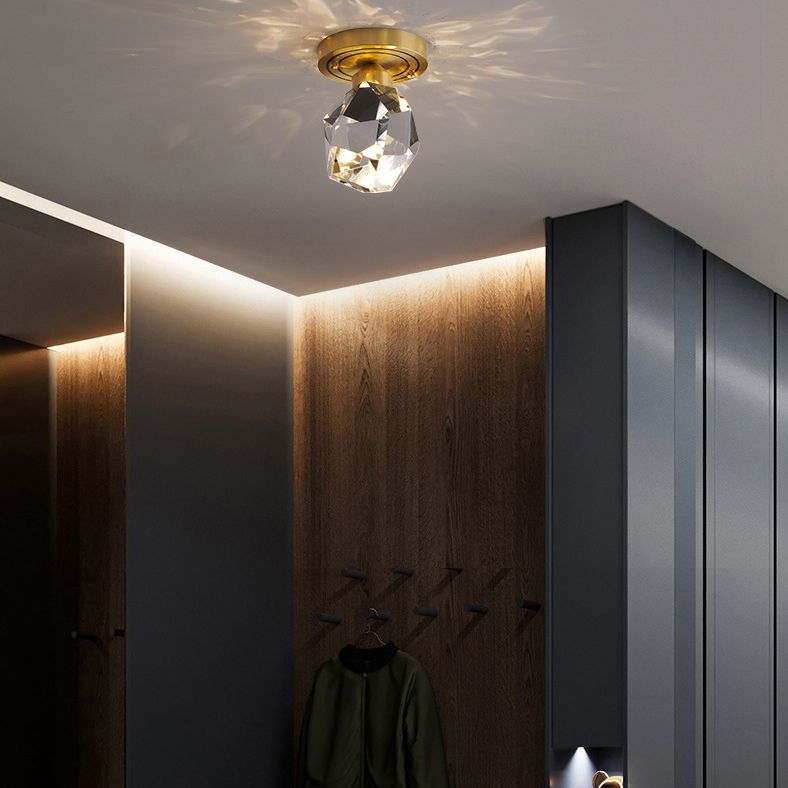 Luces de montaje de techo geométricas modernas Cristal 1 techo de luz Flush