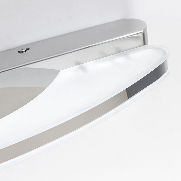 Shaded Wall Sconce Lighting Contemporary Style Metal Shower Room LED Wall Mounted Light in Chrome