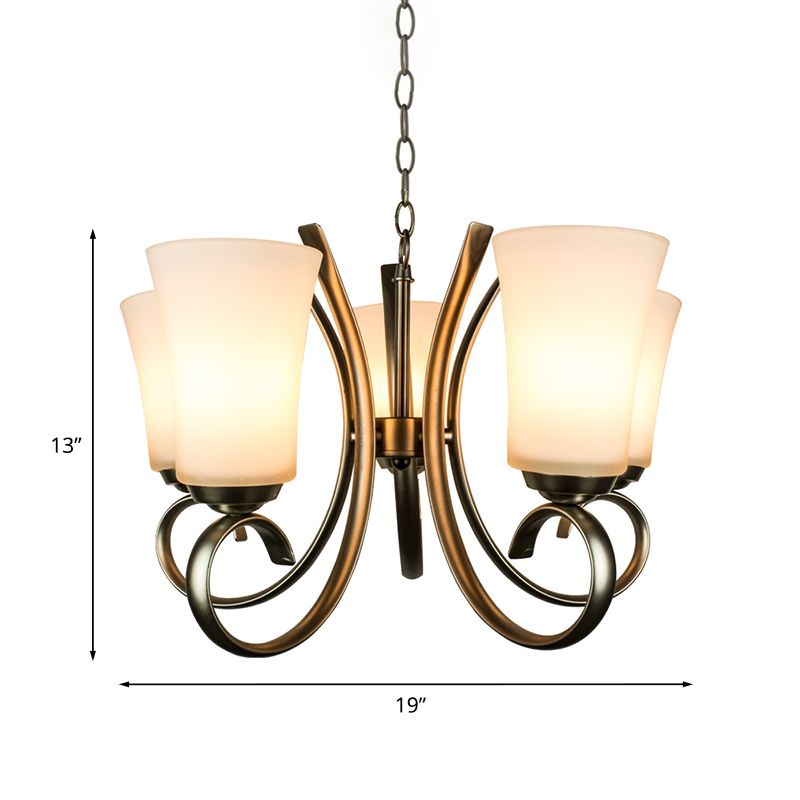 3 luci curva lampada sospesa in ottone vintage lampadario in vetro smerigliato per il ristorante