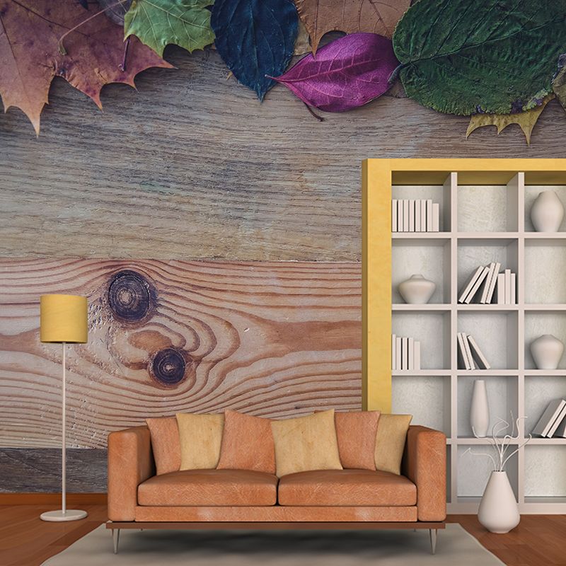 Wallpaper Photography Stain Resistant Mural Wood Texture Sleeping Room Wall Mural