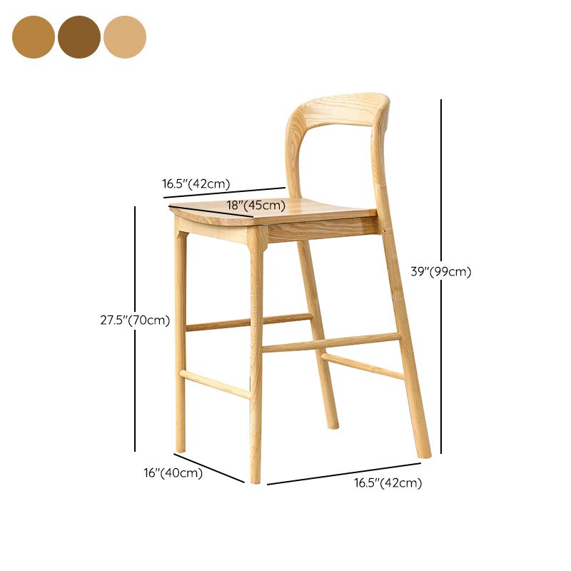Indoor Solid Wood Bar Stool Upholstered Bar Stool with Footrest