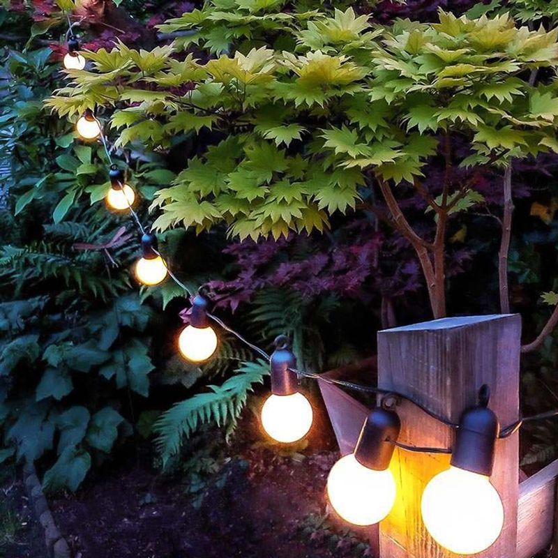 Art Decor Bulb Shaped Solar Powered String Lamp Courtyard Festive LED Fairy Lighting