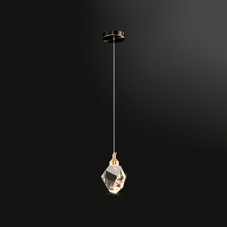 Kopergeometrische hangende lamp in moderne artistieke stijl kristallen hanglamp voor slaapkamer