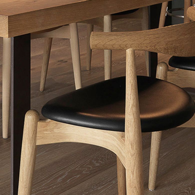 Faux Leather Kitchen Dining Chairs Upholstered Chairs with Wood Base