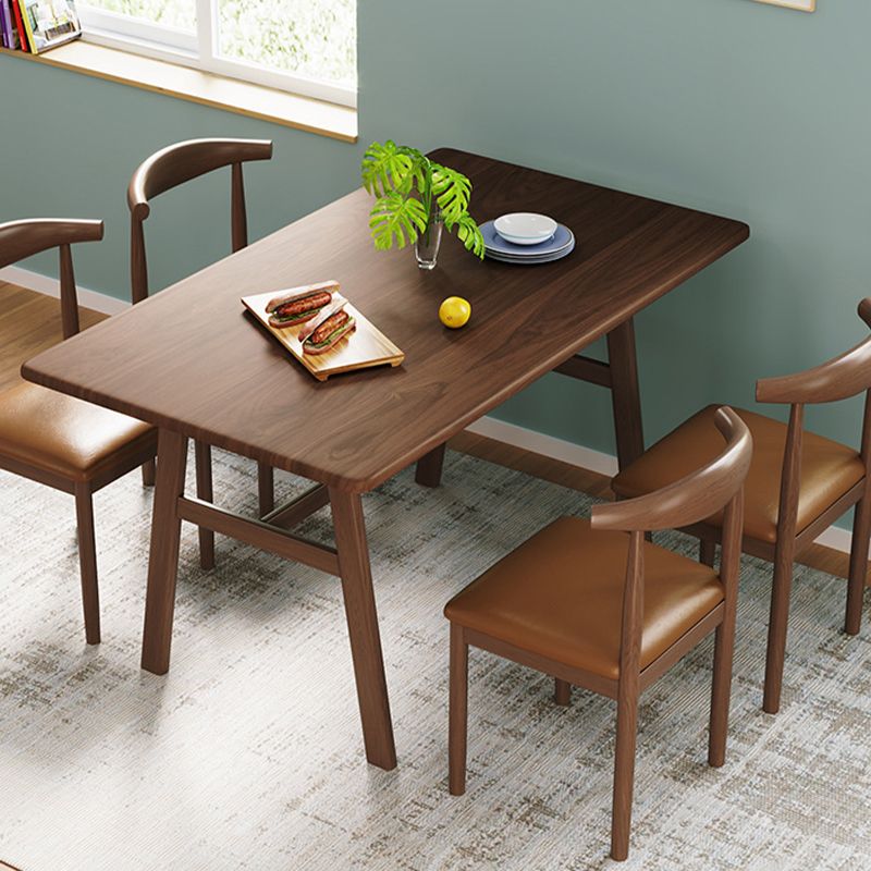 Nordic Wood Dining Table Dining Rectangle Table with Metal Legs