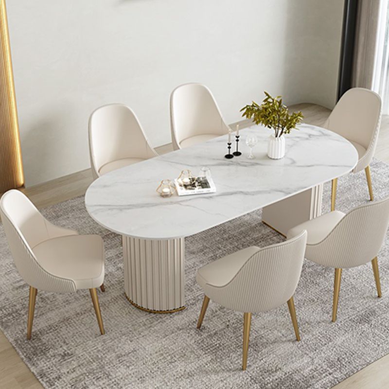 Contemporary Sintered Stone Dining Table Oval Dining Table for Home Use