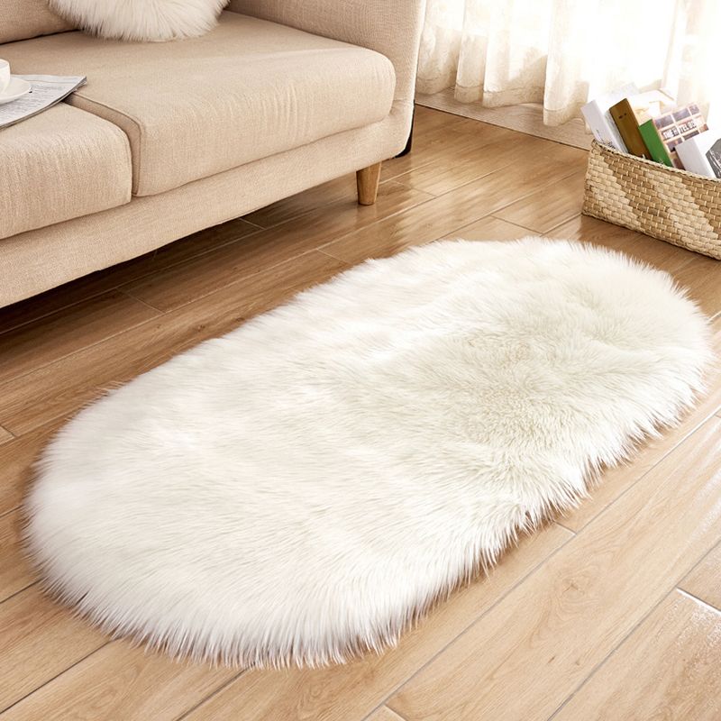 Multi Colored Solid Color Rug Fluffy Relaxing Area Carpet Non-Slip Backing Stain-Resistant Indoor Rug for Living Room
