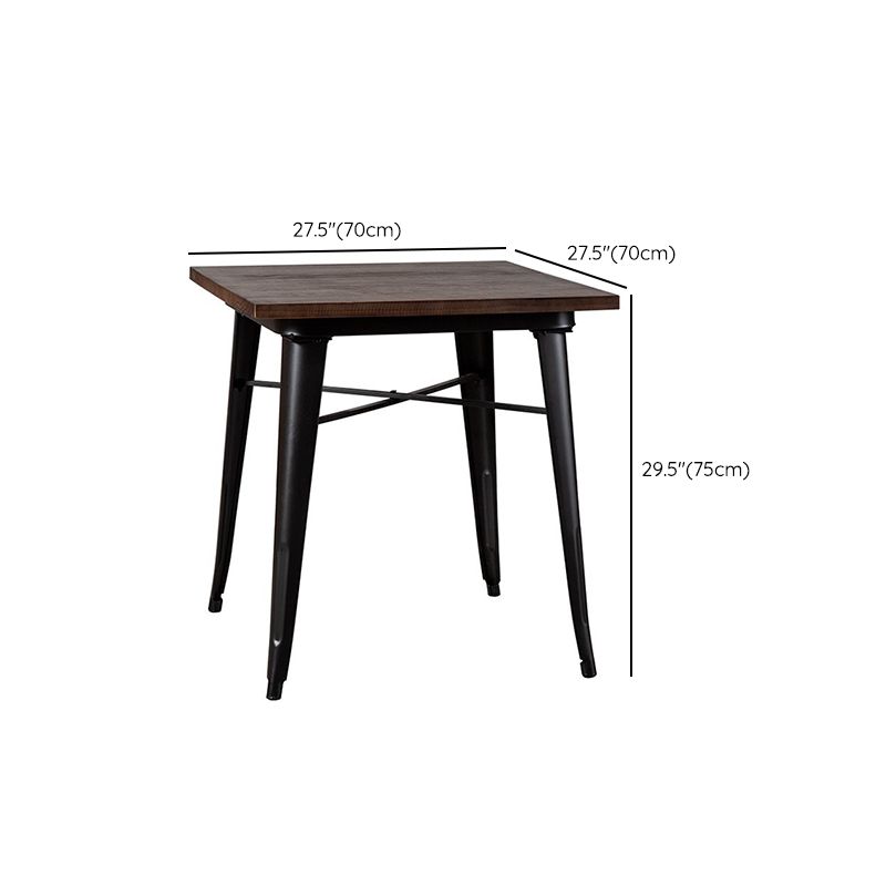 Industrial Dark Brown Dining Table Set 1/2/3/5 Pcs Solid Wood Dinette Set