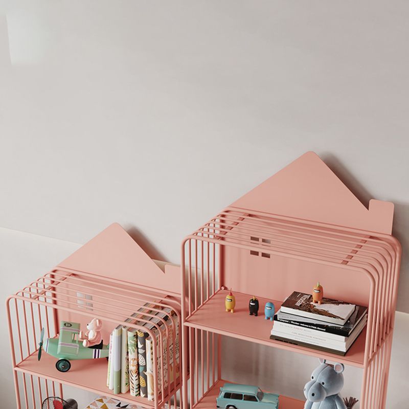 Scandinavian Open Back Bookshelf Freestanding Metal Book Shelf with Storage Space