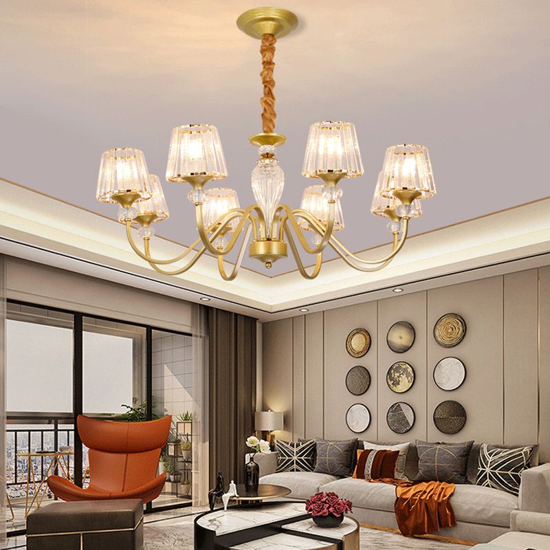American Style Chandelier Glass Shade Ceiling Chandelier for Living Room