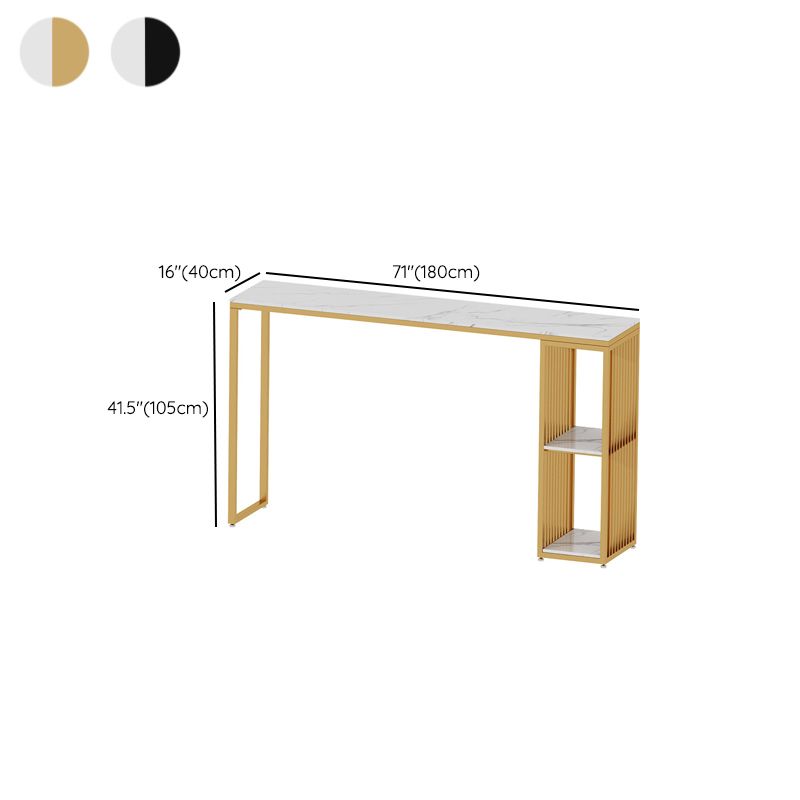 Modern Bar Table Set 1/3 Pieces Faux Marble Counter Height Set with Upholstered Stools