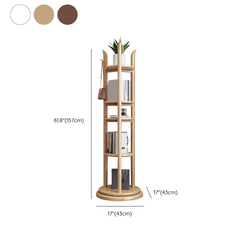 Modern Style Bookshelf Open Back Vertical Wooden Bookcase for Study Room