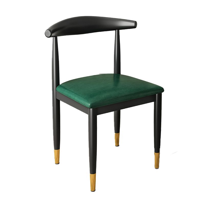 Kitchen Armless Dining Chair Dining Room Metal Legs Open Back Side Chair