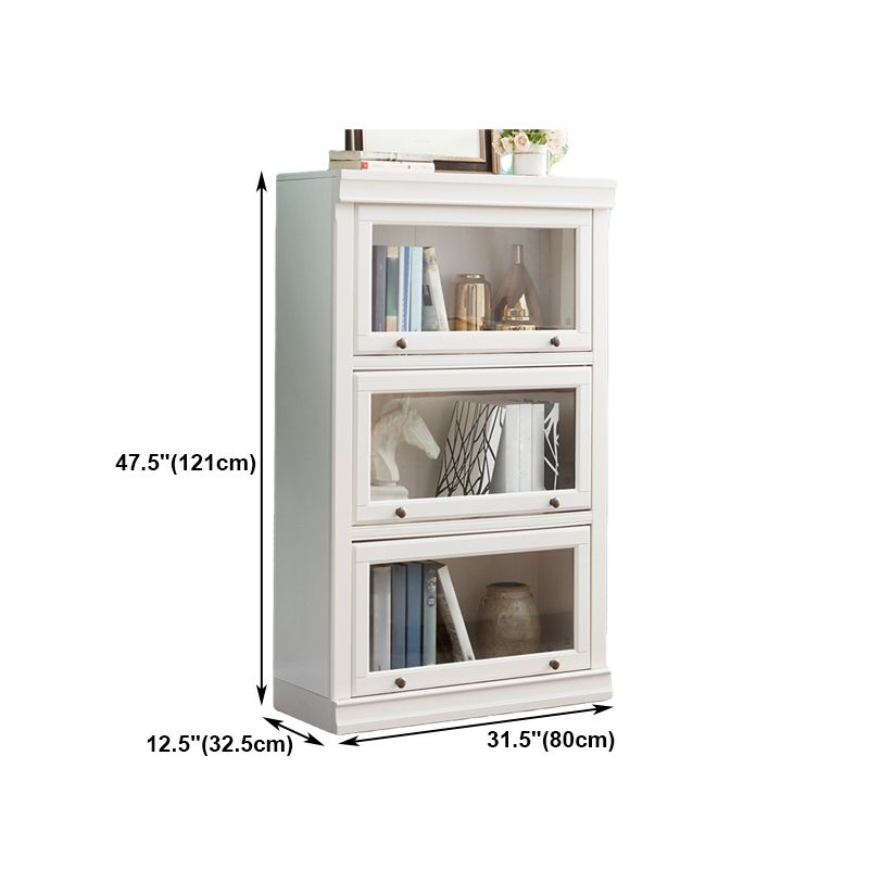 Wooden Vertical Bookcase Contemporary Closed Back Bookshelf for Home Office