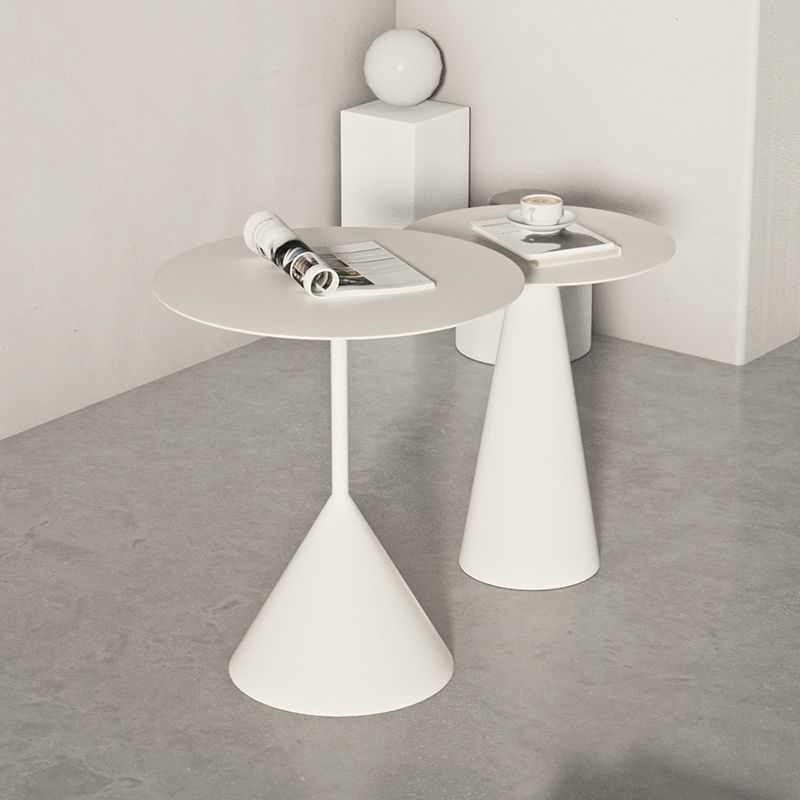 Mid-Century Modern Black/White Cocktail Table Round Coffee Table