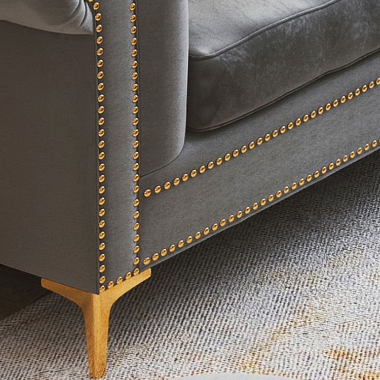 Modern Flared Arm Settee Stationary Solid Color Sofa for Living Room