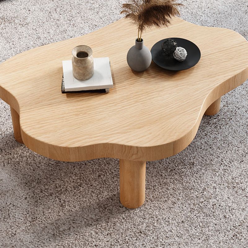 Nordic 3 Legs Cocktail Table Solid Wood Geometric Single Coffee Table