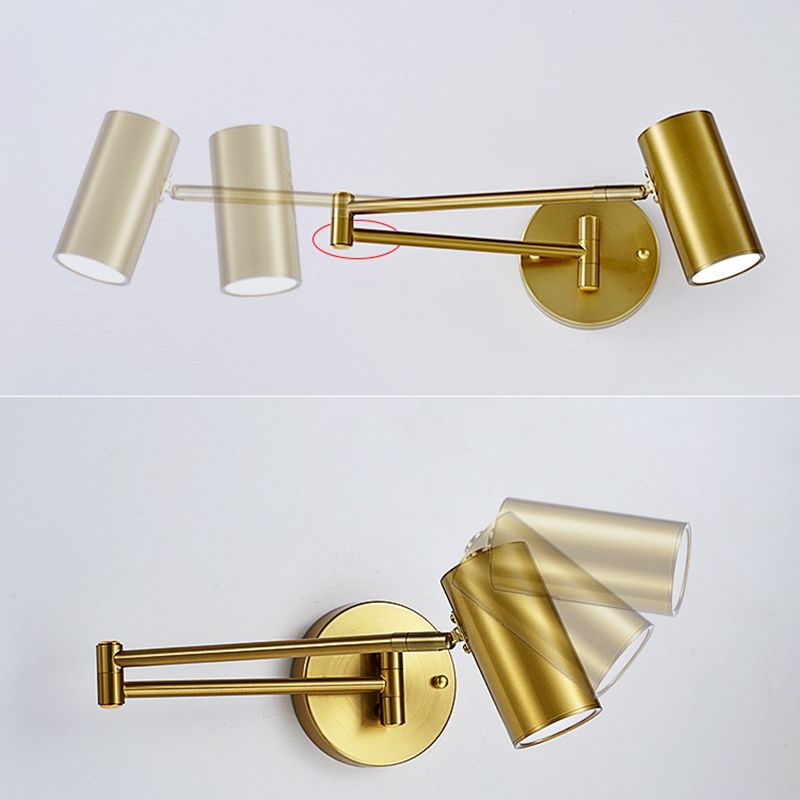 Prononi leggeri in metallo a 1 luce Moderna MODERNIT BLACK E GOLD ARM SCHEDTURE DELLA parete