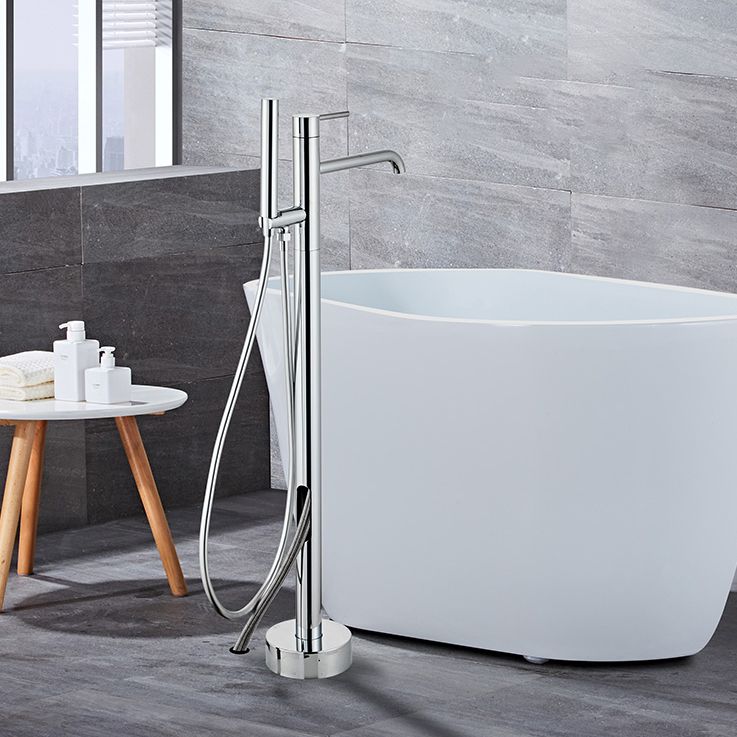 Modern Floor Mounted Metal Freestanding Tub Filler One Handle Freestanding Tub Filler Trim