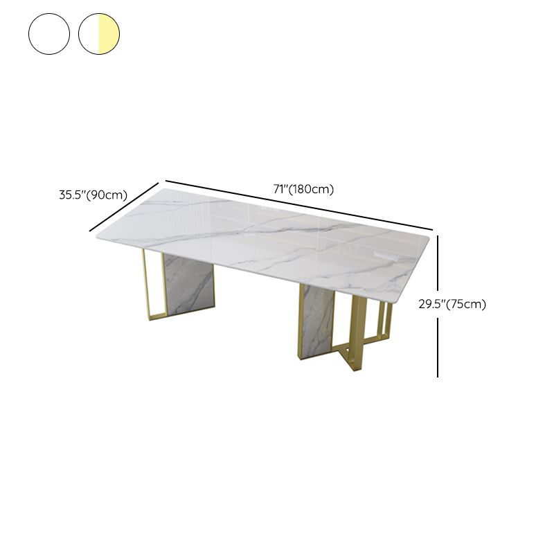 Glam Style Dinette Set 1/5 Pcs Rectangle Stone Dinette Table with Dining Chair